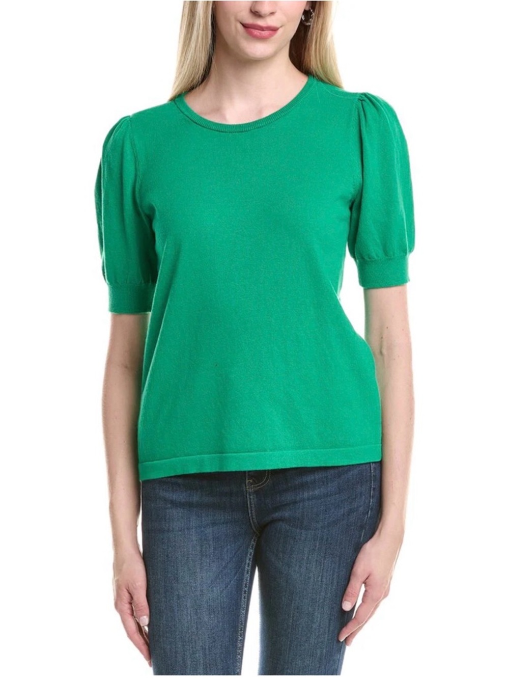 CeCe Kelly Green Crewneck Knit Top